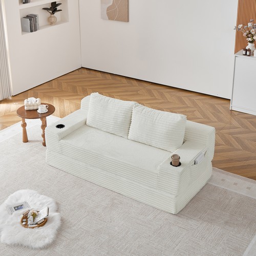 Corduroy sleeper sofa bed - sleeper,